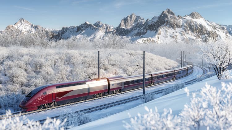 Met de Eurostar Snow reis je comfortabel en snel naar de Franse skigebieden. © Eurostar
