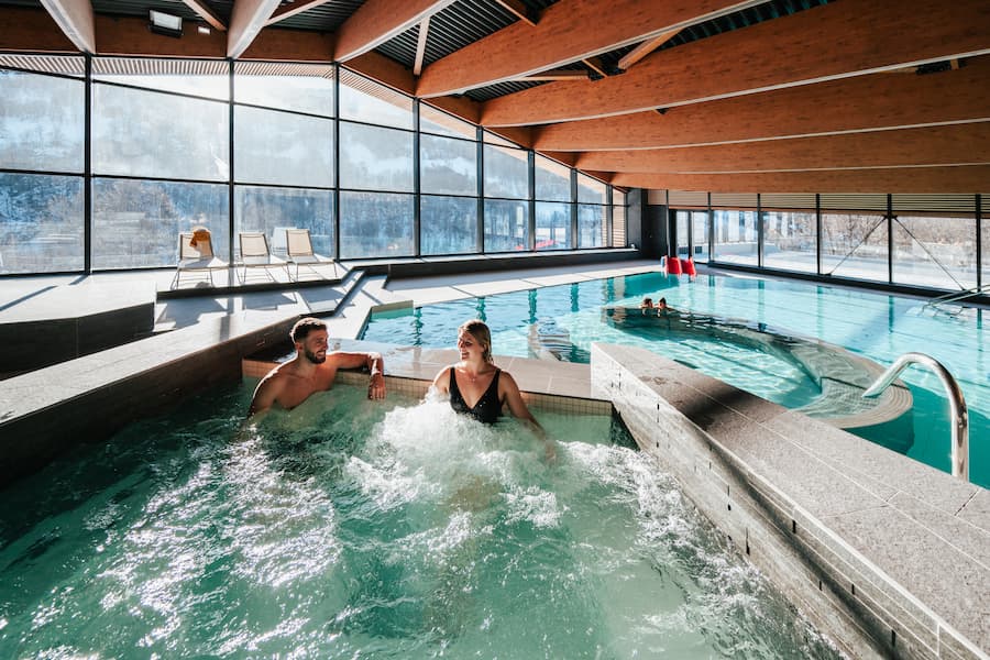 La Belle Via is de naam van het nieuwe zwembad en wellnesscentrum in Saint Martin de Belleville. © Vincent Lottenberg