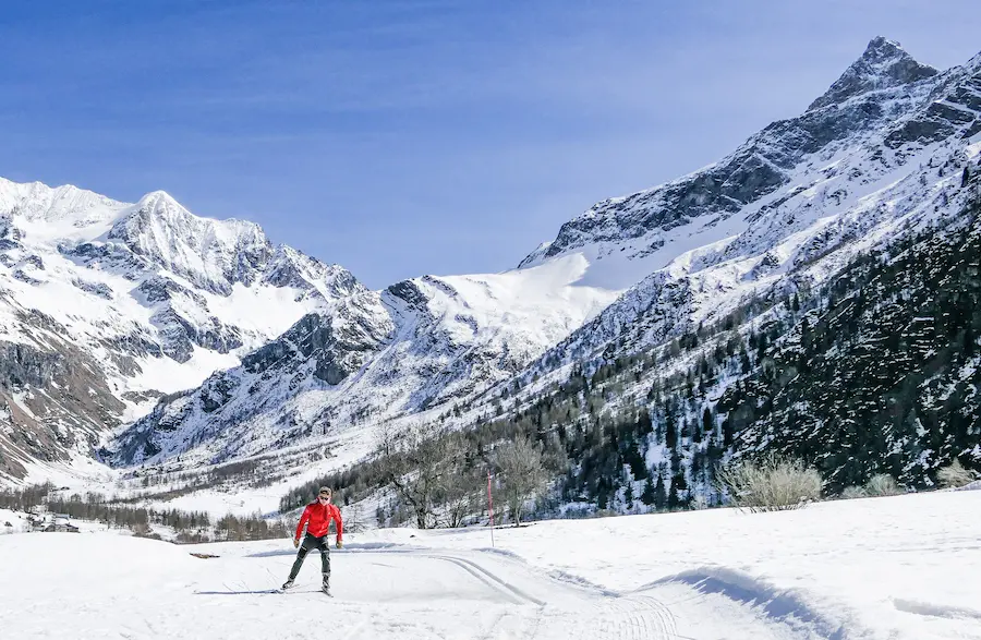 Het Rosuel-dal bij Peisey-Vallandryis een prachtig langlaufgebied. © Sahra Ronc / ADS Peisey-Vallandry