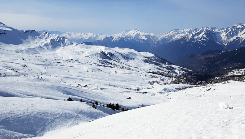 Door de oriëntatie van de skipistes is Saint-François Longchamp een overzichtelijk skigebied. © WintersportFrankrijkGids.nl