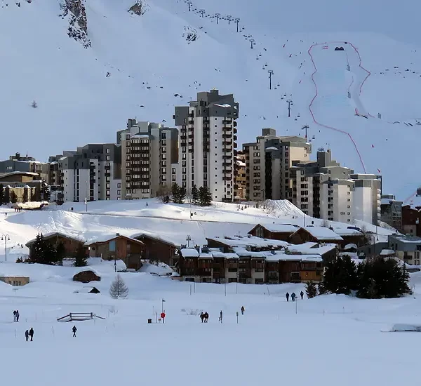Op wintersport in Tignes Val Claret, het hoogste dorp in Tignes met 155 km piste